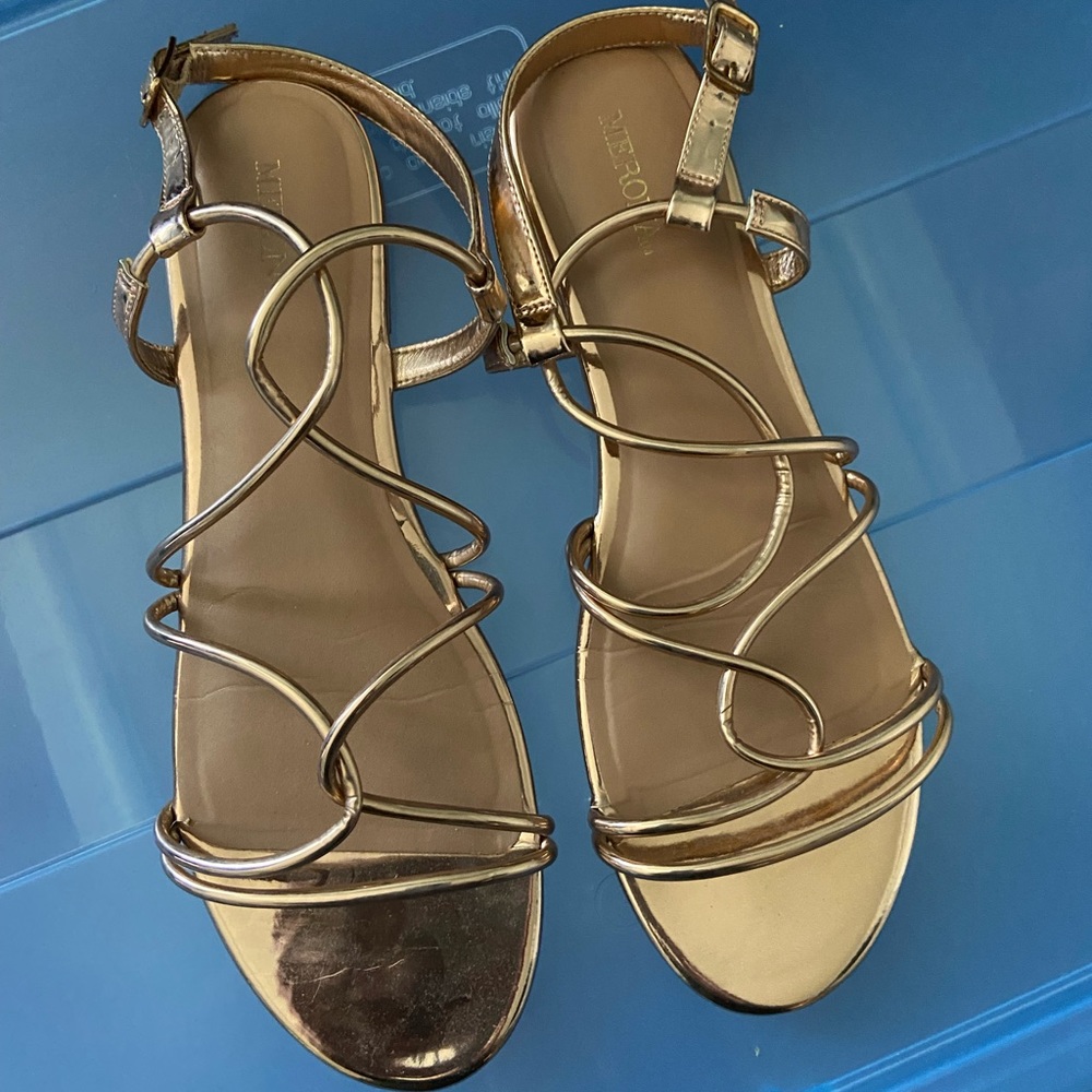 merona rose gold straps sandals